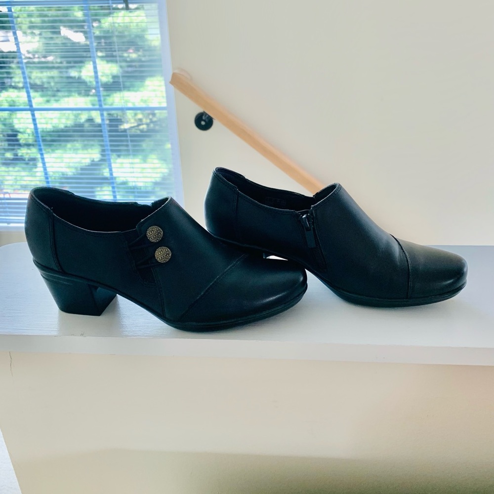 Clarks brand black shoe.